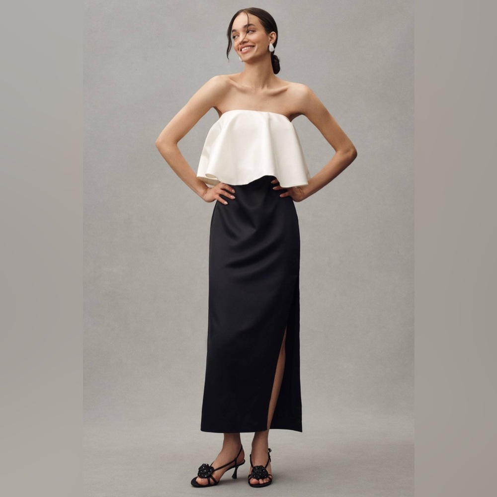 BHDLN STRAPLESS TWOFER STRUCTURED MIDI DRESS